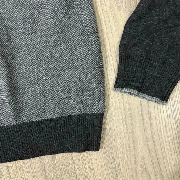 Apt. 9 Men’s Merino Wool Blend Knit Sweater Gray Black Soft Size XL - Picture 5 of 11